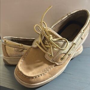 Sperry Kids Shoes in Gold and Tan